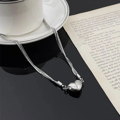 Silver Magnetic Heart Necklace