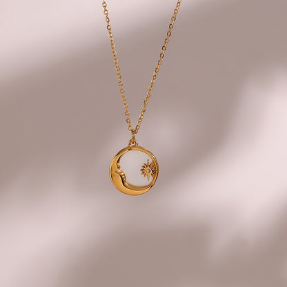 Natural Mother Moon Star Necklace