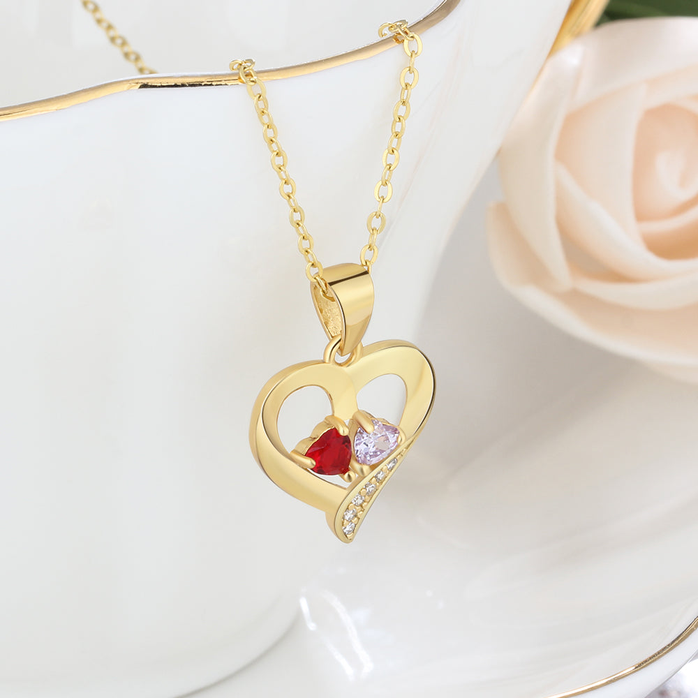 Heart Birthstone Personalised Necklace