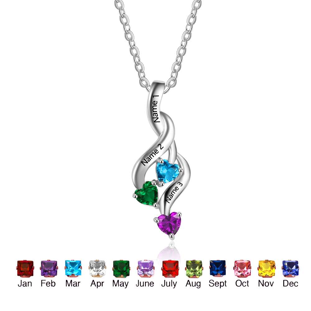 Personalised Family Birthstone necklace gift | https://shinyjoules.com