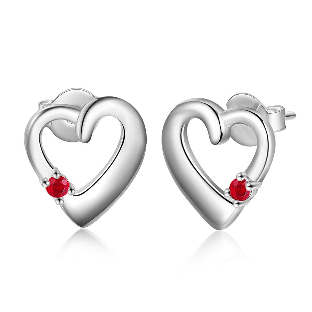 Custom Birthstone Heart Earrings|www.balibeachfashion.com