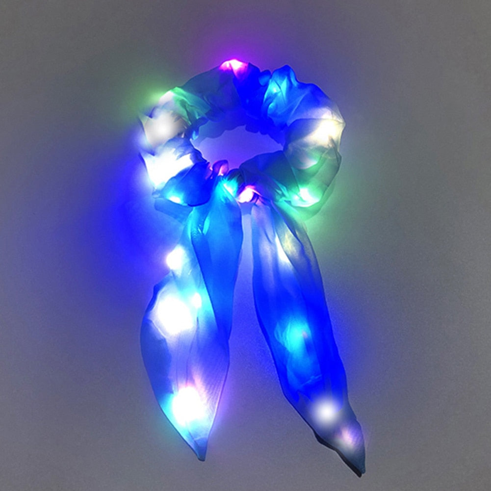 LED Luminous Scrunchies Hairband Ponytail