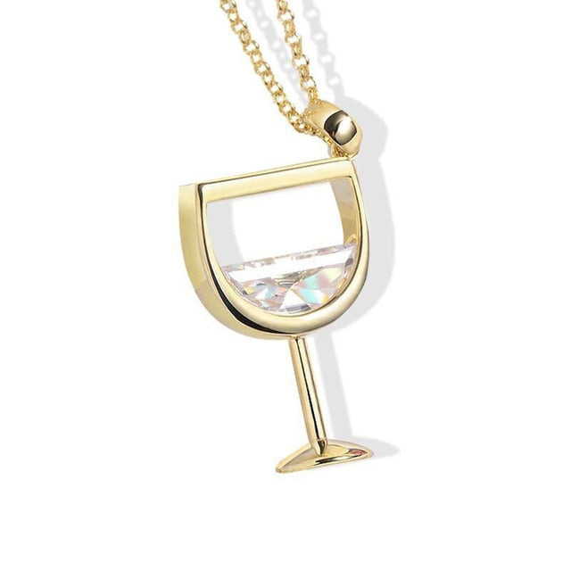 Wine Cup Charm Necklace
