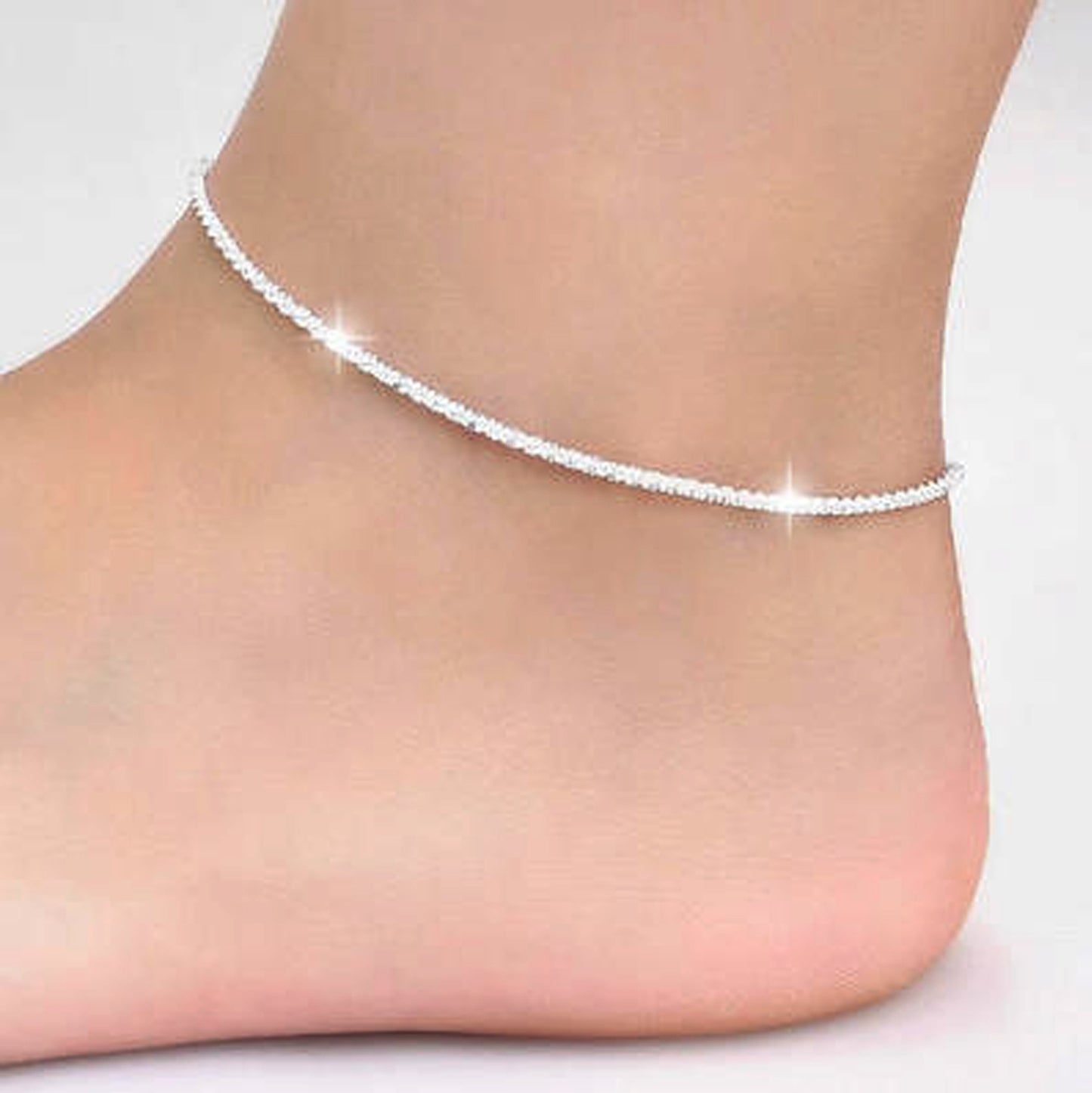 Silver Shiny Ankle Bracelet