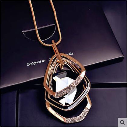 Vintage Crystal Glass Pendant Necklaces