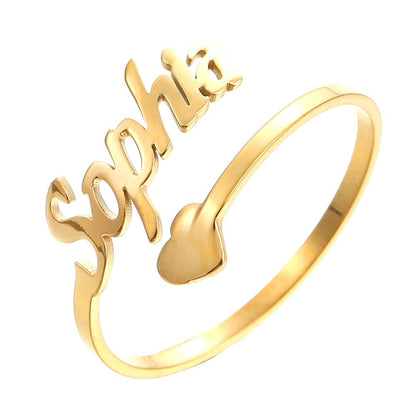 Personalised Letter Name Ring - Adjustable