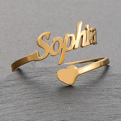 Personalised Letter Name Ring - Adjustable