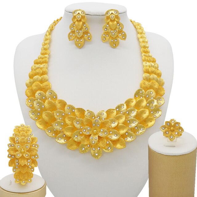Flower Jewellery Set (24k Gold)